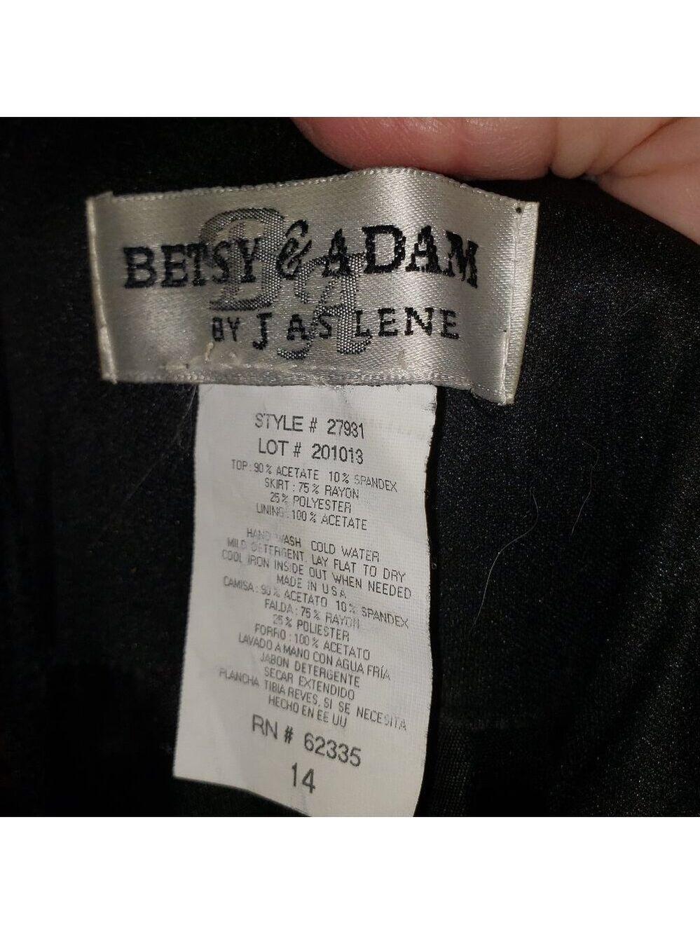 Betsy & Adam Black Sparkling Evening Gown - 14 - Picture 9 of 10